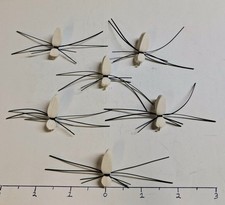 6 Hand Tied White Foam Spiders With Black Silicone Legs and #4 Gold Hooks.