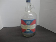 PICHET SIROP FONTAINE À SODA CERISE SAUVAGE REXALL VERRE TRANSPARENT ÉTIQUETTE PAPIER 1 GAL.