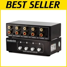 4-in-1 RCA Audio Switch Box with Gold Connectors - Durable and Passive Selector
