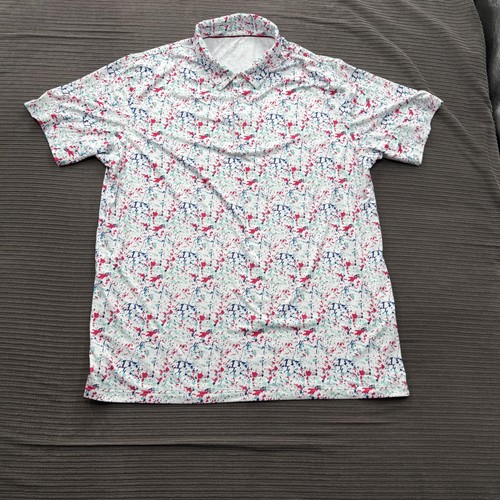 Maelreg Polo Shirt Mens XL Performance Golf Stretch Print Lightweight