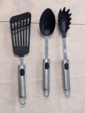Set of 3 Oneida Stainless Steel 18/8 Cooking Utensil Slotted Spatula Spoon Pasta