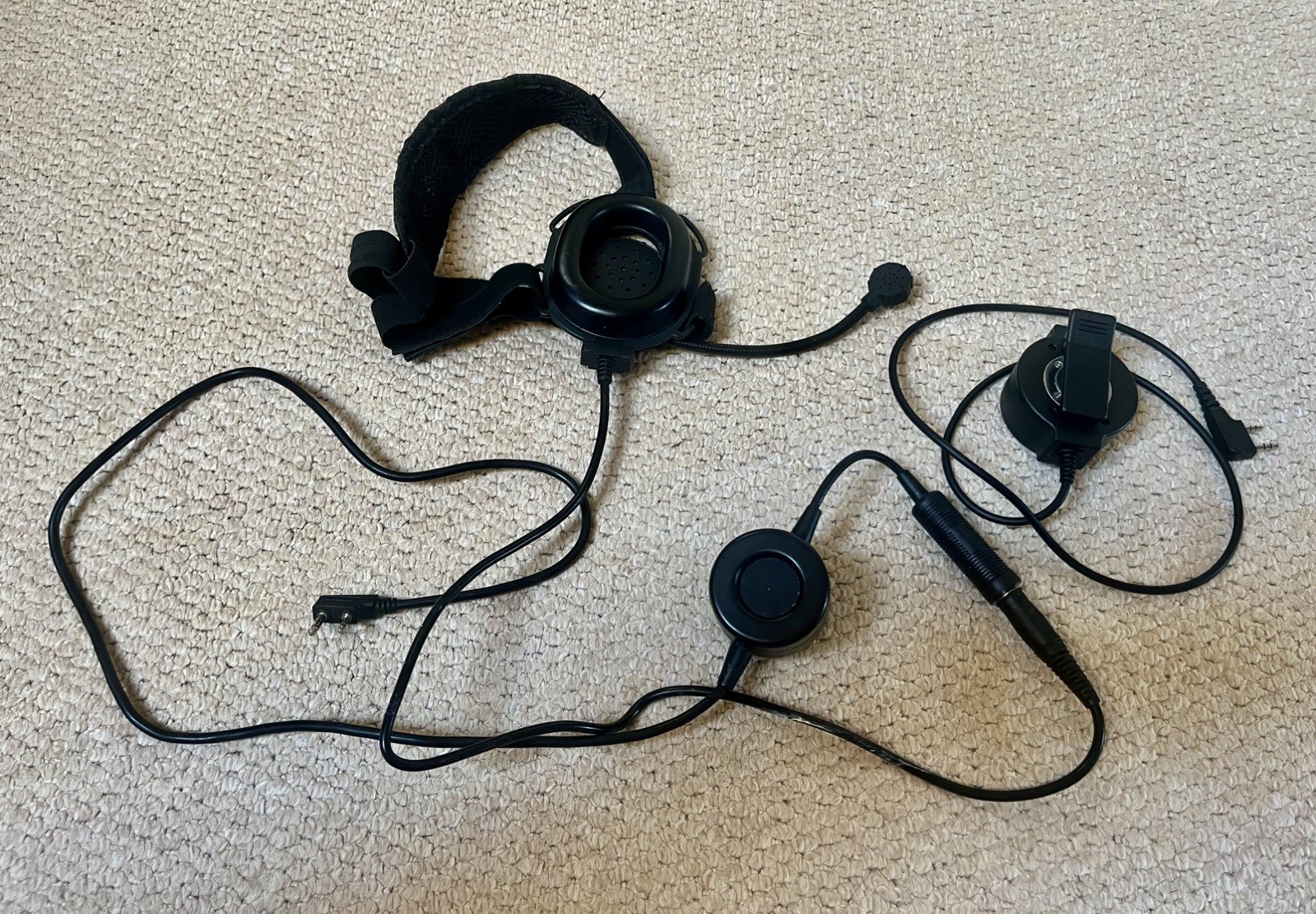 Bowman Style Heavy Duty Headset For Kenwood Radio UK, With 2 Large PTT. 