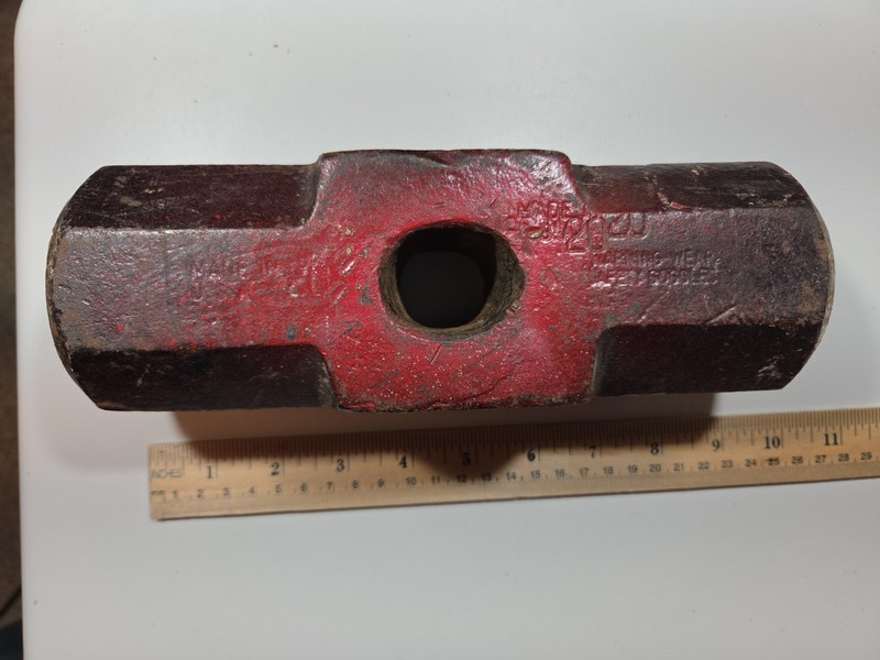 Vtg 20 lb Sledge Hammer Head USA Made Octagon Faces Blacksmith Railroad Forge
