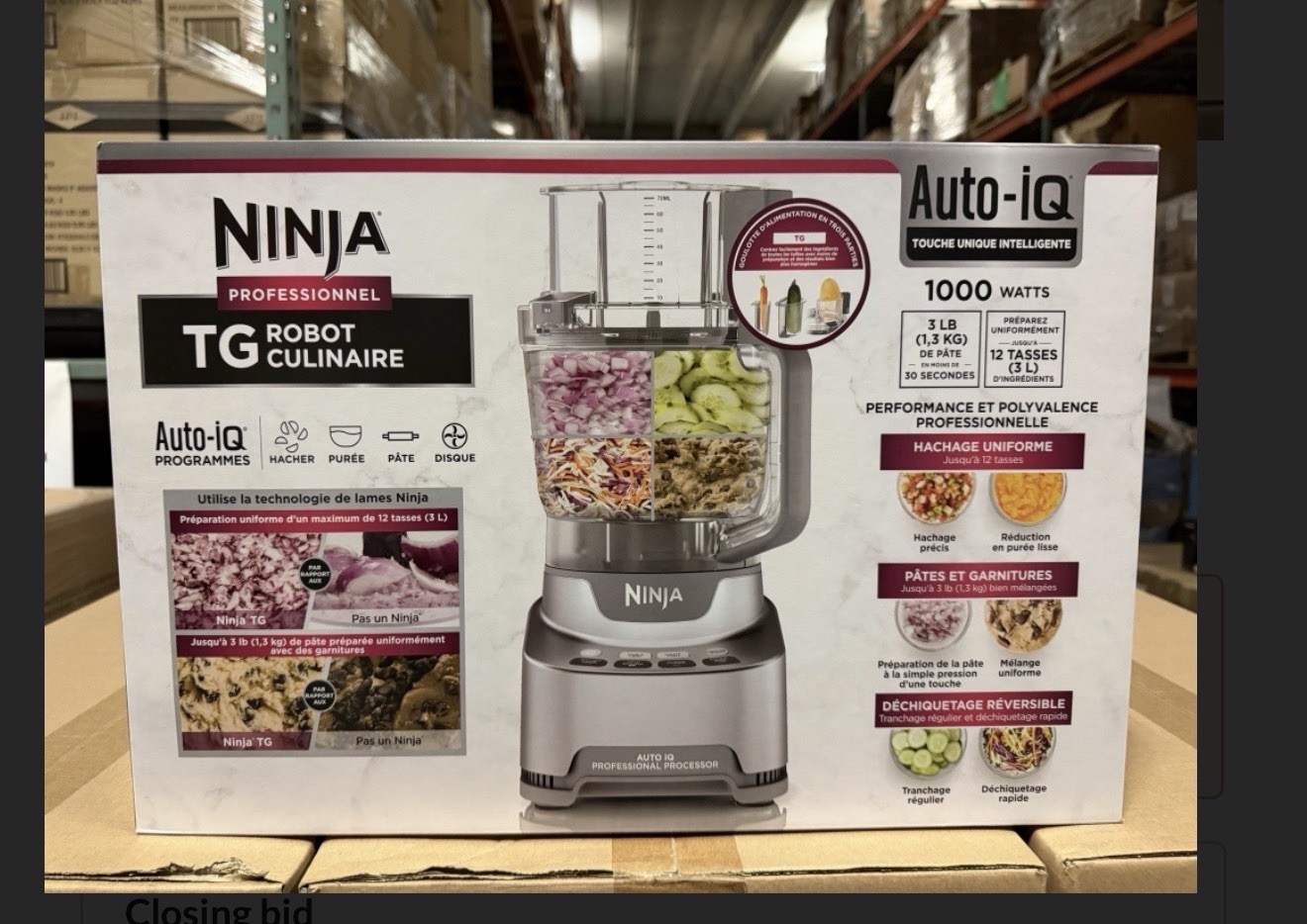 Ninja Professional XL Food Processor 1200W Auto-iQ 12 Cup Ch