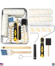 11-Piece Paint Tray Set with 9" & 4" Rollers, Small Roller, Trays & Covers