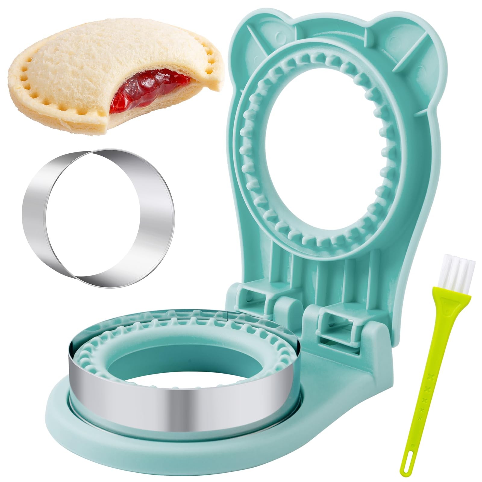 Nifogo Large Uncrustable Sandwich Cutter Maker 4.5 inches, Circle-Light Blue
