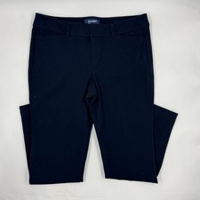 Old Navy Womens Pixie Pants 8R Navy Cotton Blend Stretch Straight Leg Trousers