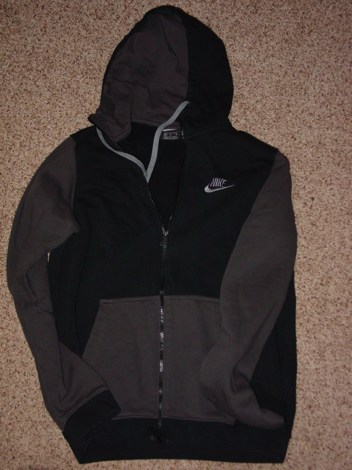 Mens Nike AIR Swoosh Fleece AV3624-010 Black/Gray Full Zip Jacket! Size M