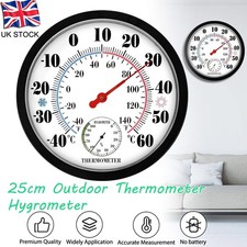 25cm Wall Hanging Thermometer Indoor Outdoor Garden Home Pointer Hygrometer UK
