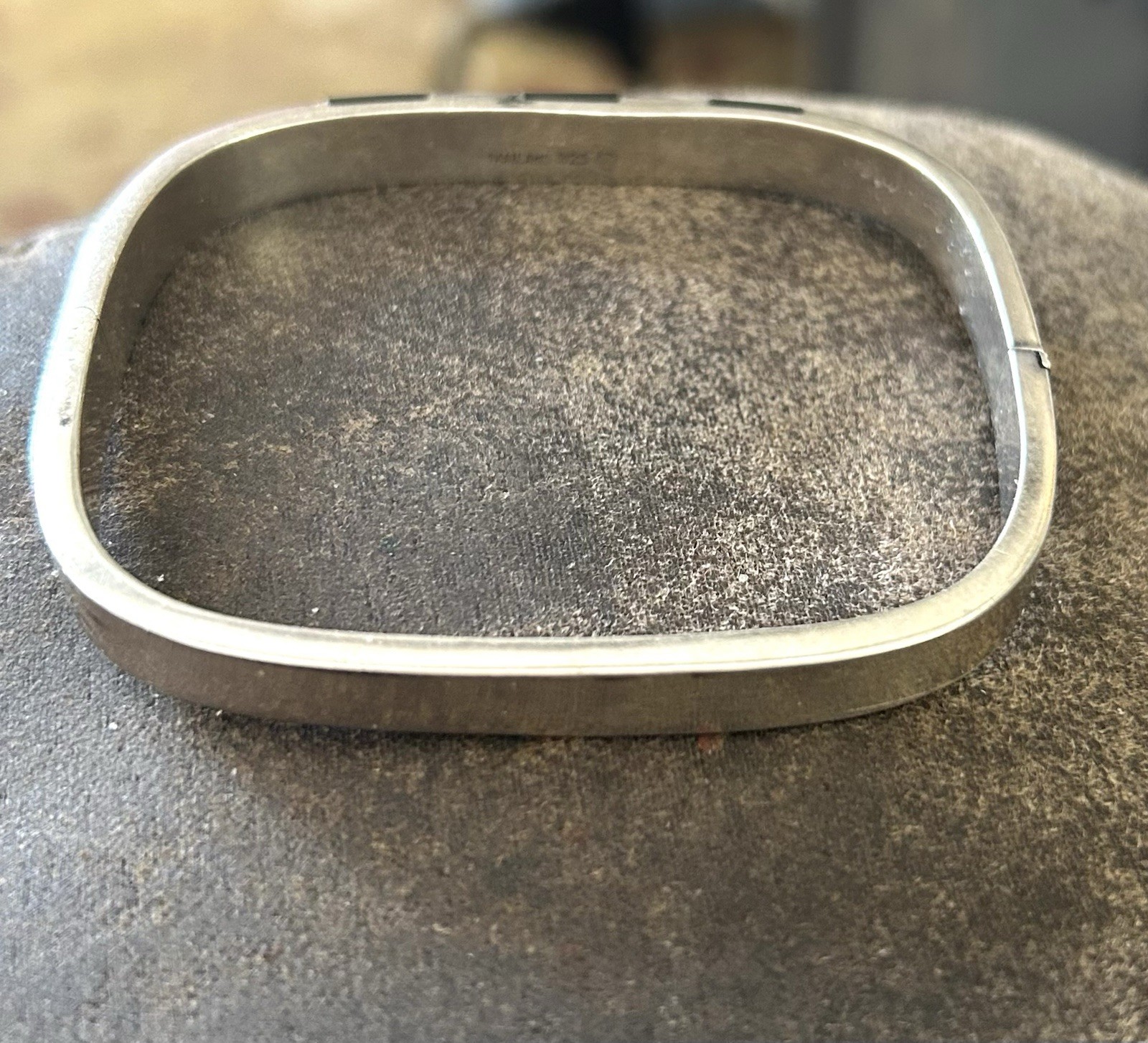 Sterling Onyx Rectangular Bangle Bracelet Vintage… - image 7