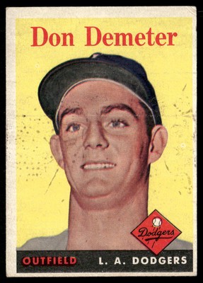 Don Demeter 1958 Topps #244 RC Los Angeles Dodgers VG Wax
