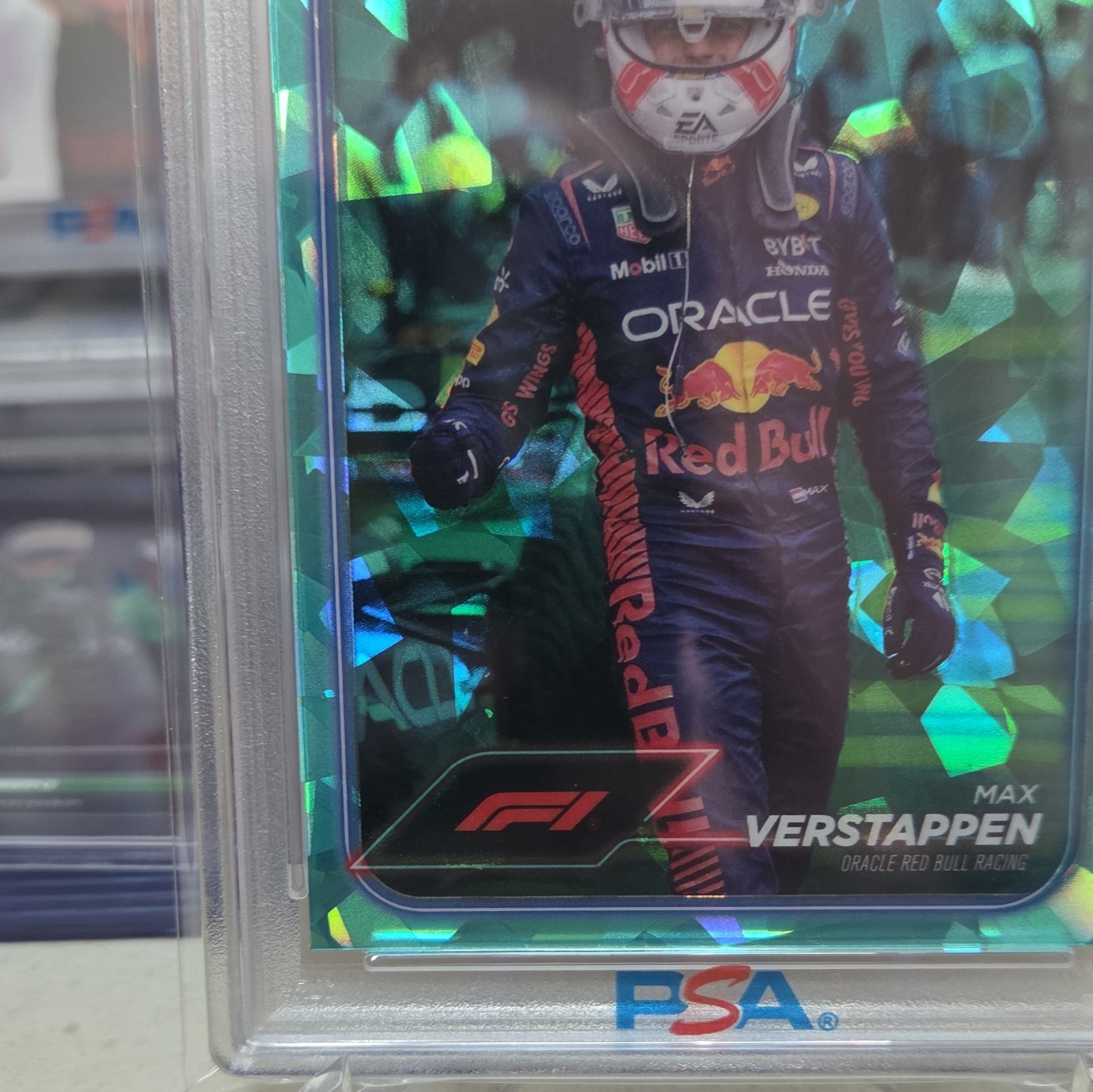 Topps 2024 Chrome Sapphire F1 Sprint Winners Max Verstappen #149 Aqua /99 PSA 10 view 6