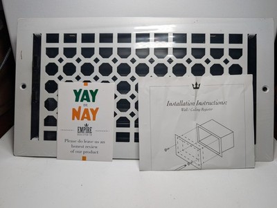 Empire Register Co White Honeycomb Wall Ceiling Register Vent Cover