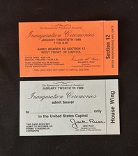 NICE! Unused 1989 Bicentennial Presidential Inauguration George H W Bush Tickets