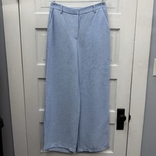 Josefine HJ x NA-KD Reborn 36 Blue Wide Leg Trousers Mid Rise Relaxed Scandi