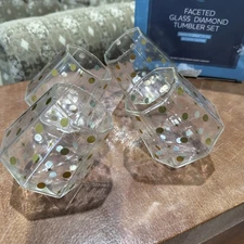 Set of 4 Chic & Tonic Faceted Diamond Tumbler Set