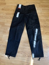 NEW MENS TRU-SPEC ZIP TACTICAL POLICE BDU RIP STOP PANTS BLACK SMALL REGULAR