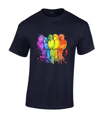 Paintsplash Parrot Cool Animal Lover Fashion Design Unisex T-Shirt - Picture 6 of 9