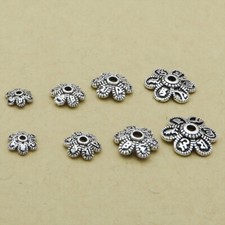 925 Sterling Silver Om Mani Padme Hum Bead Cap Buddhism Spacer 6mm 8mm 10mm 12mm