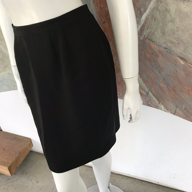 High Waisted Black Mid Thigh Pencil Straight Skirt (A14) SZ 6 P / 6P eBay
