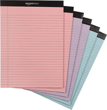 Wide Ruled 8.5 X 11.75-Inch 50 Sheet Perforated Lined Writing Note Pads, Pack of