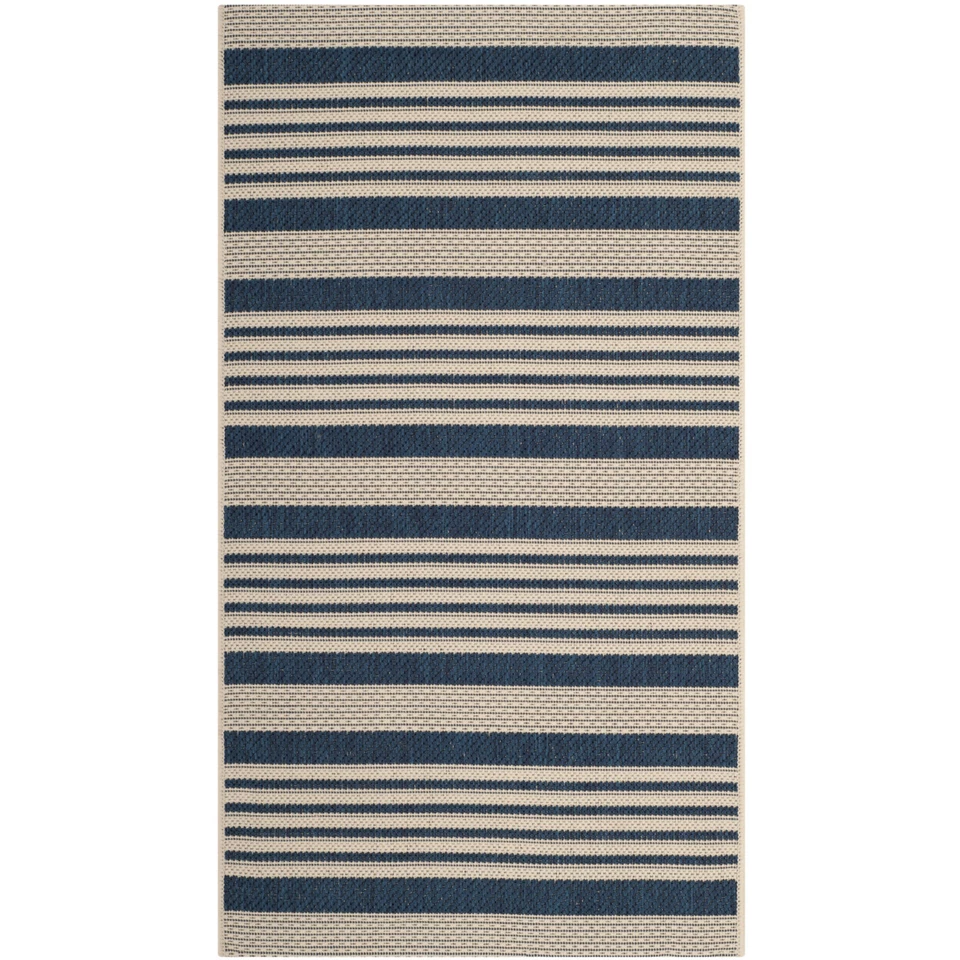 SAFAVIEH Indoor Outdoor CY6062-268 Courtyard Navy / Beige Rug - Image 3 of 4