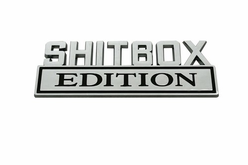 1x Big Shitbox Edition Decals Car Sticker 3D Raised Letter Emblem Chrome Black - Picture 2 of 5