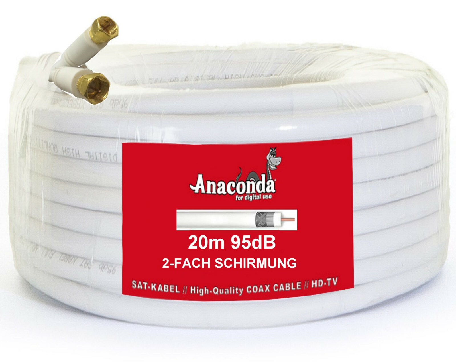 20m 95 db Sat Kabel Satelliten Antennenkabel Koaxialkabel StahlKupfer