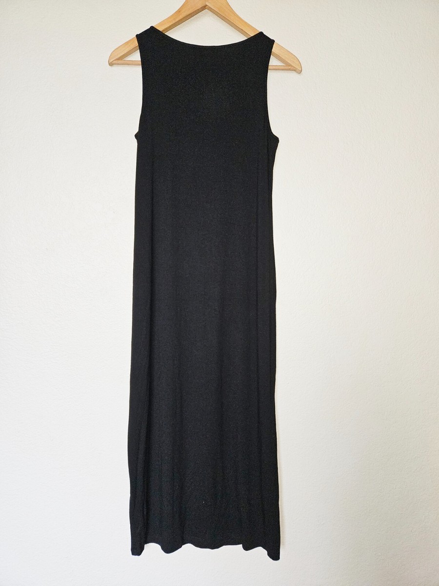 black jersey knit tank dress RAYON MODAL KNIT JERSEY