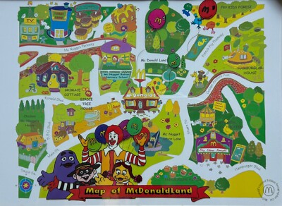 Ronald McDonald's 1998 Framed McDonaldland Map Sericel Animation