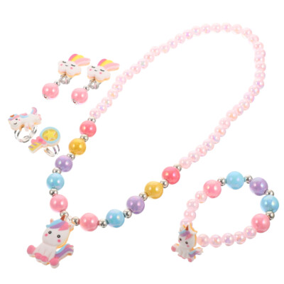 Unicorn Necklace Bracelet Set Toddler Child Girl Jewellery Little