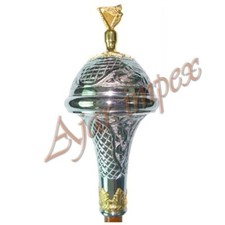 DRUM MAJOR MACE/STAVE EMBOSSED Head Mace Stick, Band Mace stick Customize size