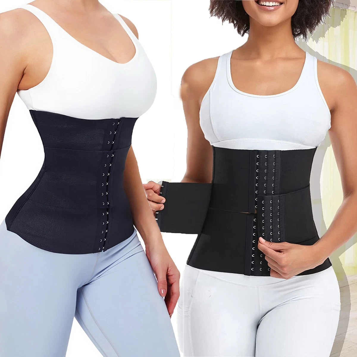 Waist Trainer Corset Body Shaper for Women Underbust Latex Sport Girdle  Plus Size Black XS-3XL