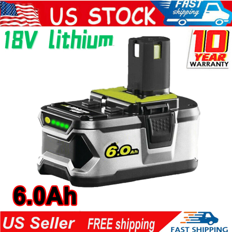 Battery 6.0Ah Lithium-ion For RYOBI P108 18V One Plus High Capacity 18 Volt US