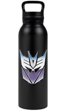 Transformers Decepticon Logo 24oz Insulated Canteen Water Bottle Black Loop Cap