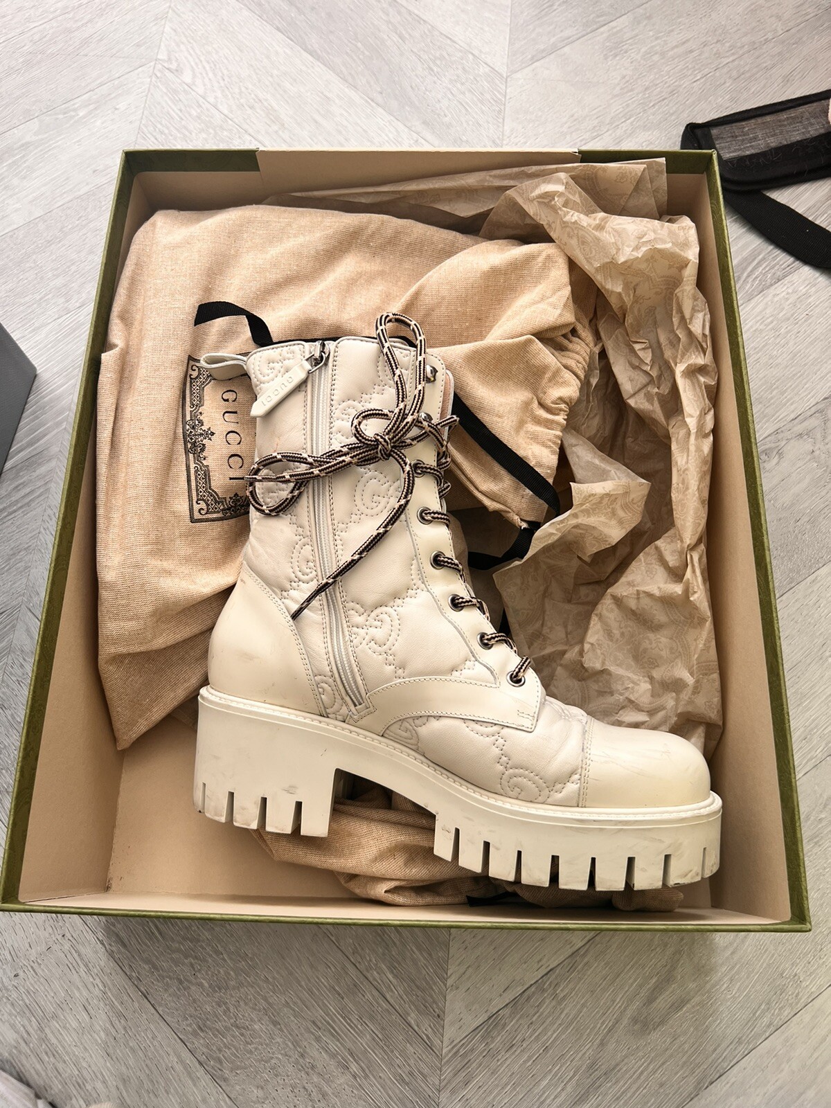 Pre-Owned Gucci Cream Boots Size 6/39 - Luxury Fashion Deal image 3