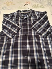 Men s Short Sleeve Plaid Button Down Dress Shirt, Small