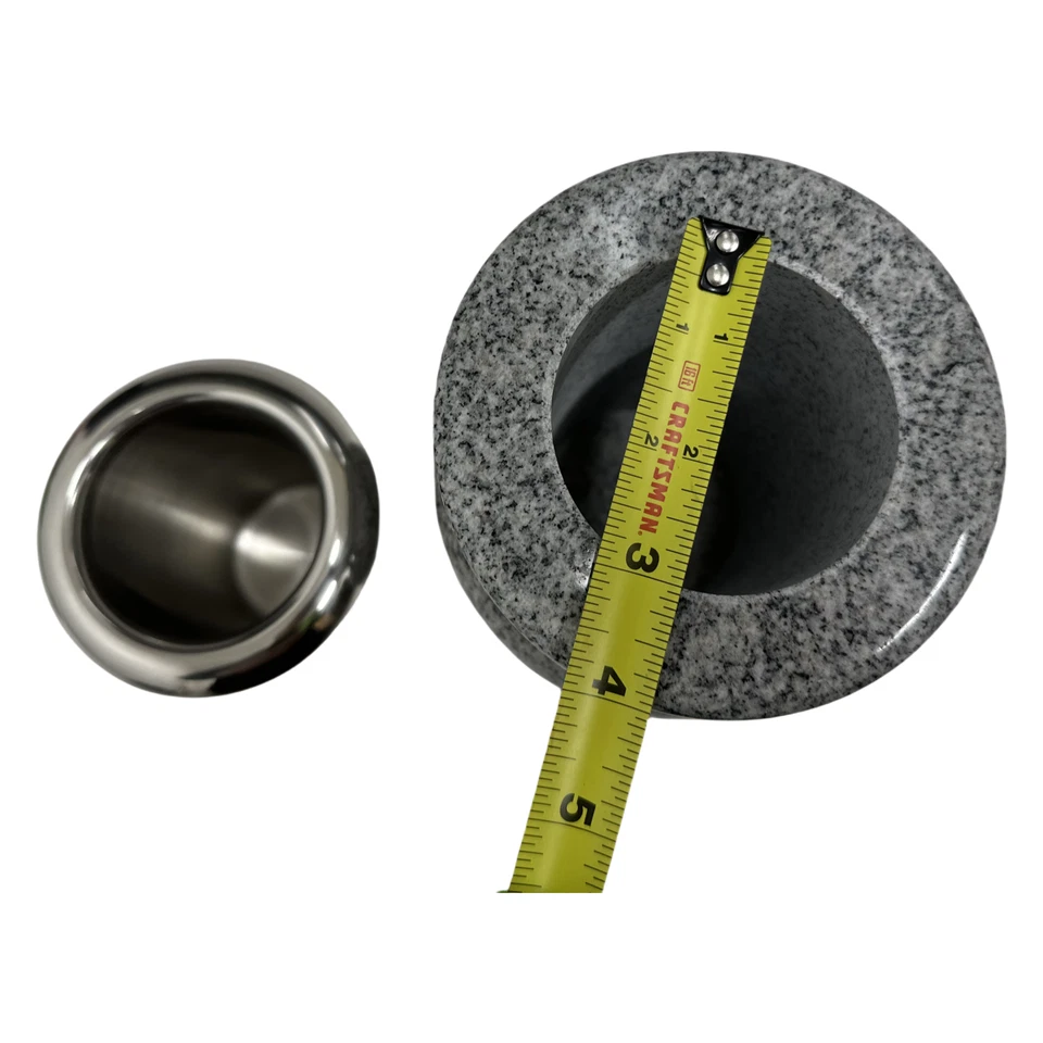 Florero Memorial Cemetery - Jarrón de granito real con interior de acero inoxidable Foto 3 de 4