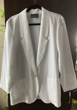 REQUIREMENTS Womens White Blazer Jacket Size 12 Vintage