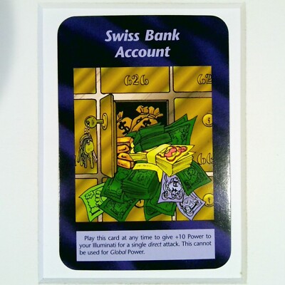 SWISS BANK ACCOUNT Illuminati New World Order INWO Plot TCG/CCG 