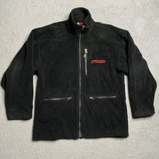 Vintage Spyder Men’s XL Fleece Jacket Made in USA Black Deep Pile Heavy Shacket