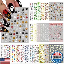 TailaiMei 24 Sheets Holiday Nail Stickers, Halloween, Christmas, Fall, Valent