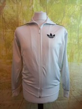 adidas Trefoil white 100 polyester Tracksuit Jacket. UK men's size XS