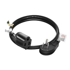 2 Ft Low Profile Flat Plug Extension Cord 14AWG 15A 1875W Black Color