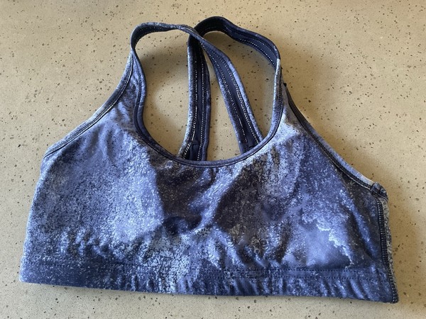 Cotton On Body Sport Sports Bra Crop Top Blue Mottled Print Size M 10-12