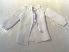 Vintage Ivory Hand knit New Born Baby Sweater Cardigan Pre-owned