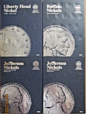 Set of 4 - Whitman Nickel Coin Folders #9007, 9008, 9009 & 9039