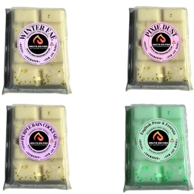 4 x Wax Melts Handmade Riegel stark duftend 25g Fruchtdüfte vegan