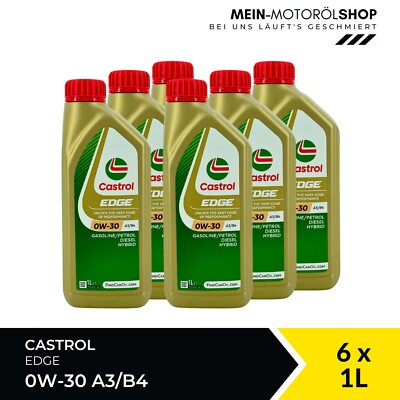 Castrol Edge 0W-30 A3/B4 VW 505 / 502 BMW Longlife MB 229 6x1 Liter = 6 Liter
