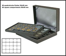 LINDNER 2365-2122CE Nera XL M&uuml;nzkassette Schwarz 3 TAB F&uuml;r 60 Carree M&uuml;nzkapseln